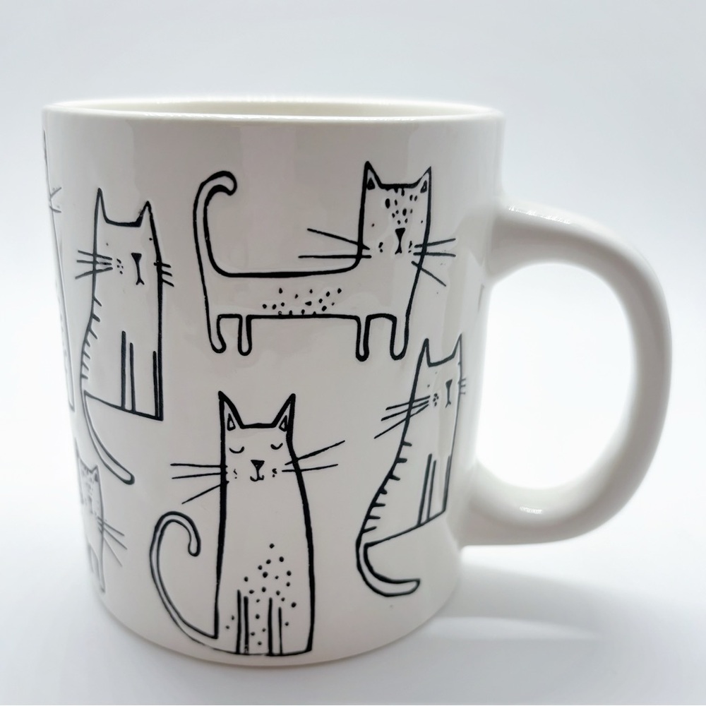 White Playful Cat Design Mug